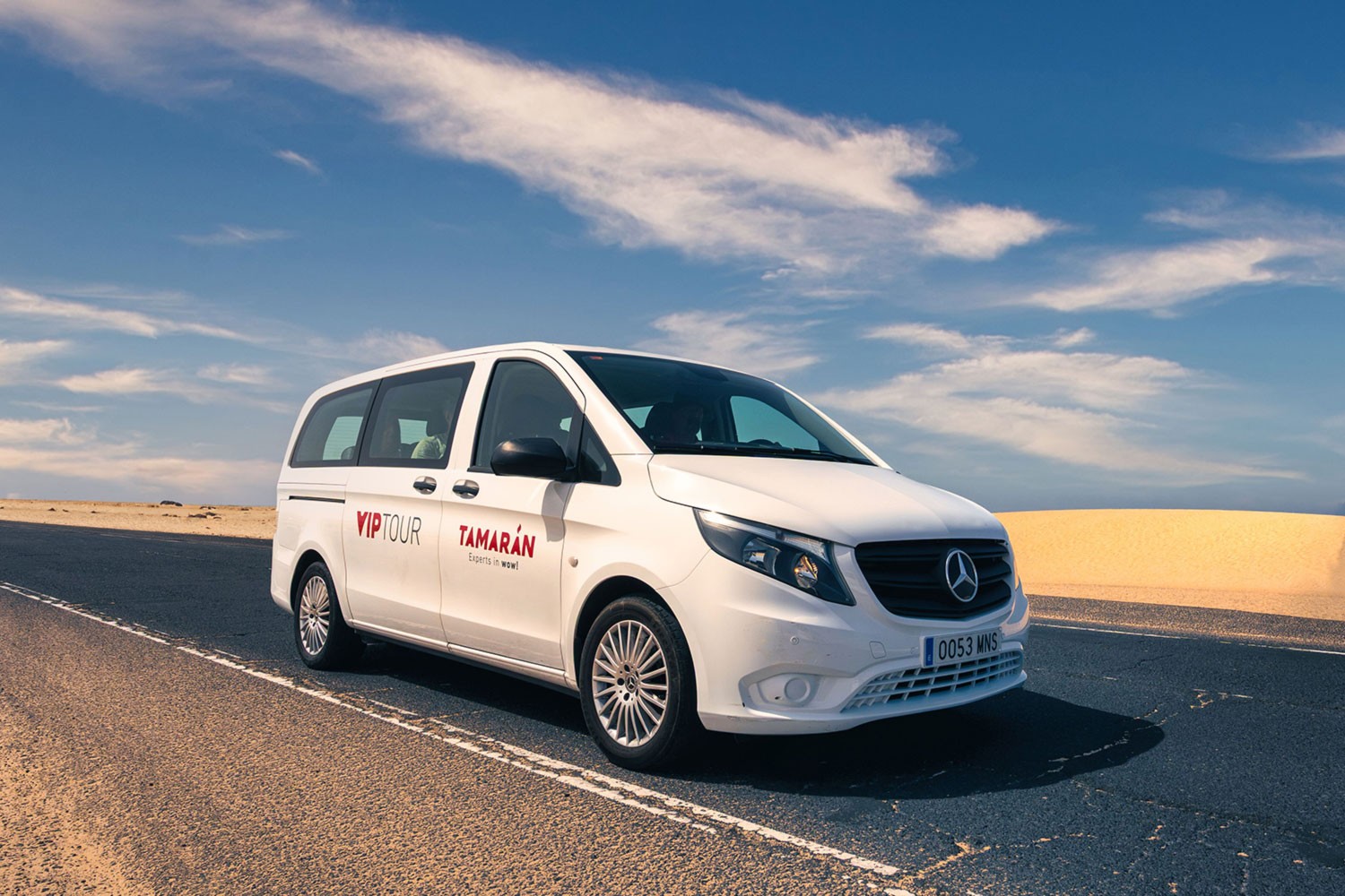 Tamarán VIP Tour-minivan op weg naar Teror en de Pico de las Nieves, in het noorden van Gran Canaria.