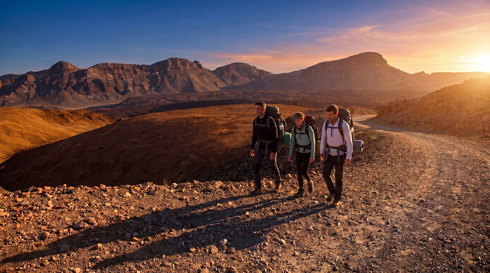 Sentier de Montaña Blanca au coucher du soleil