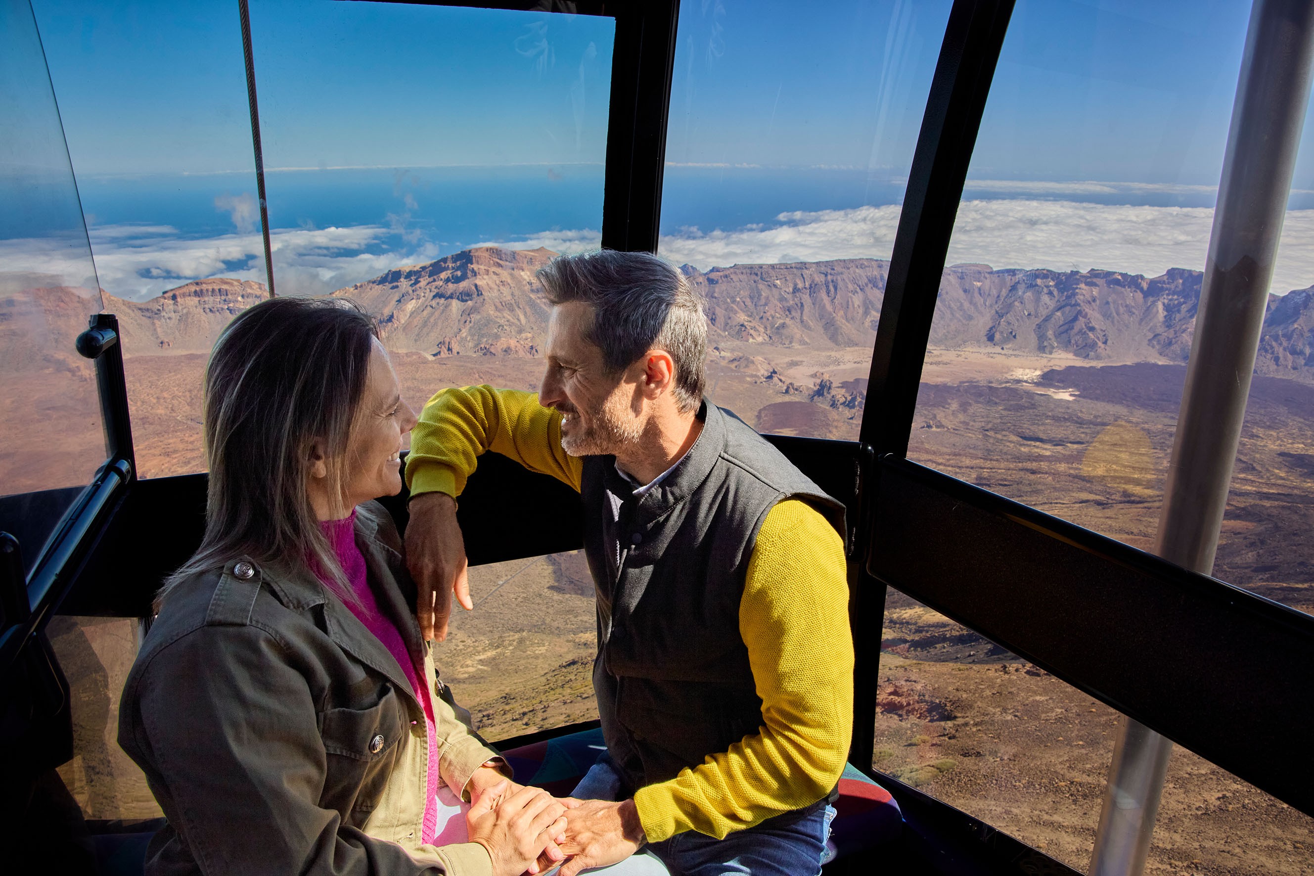 Teide Tour mit Seilbahnticket Aussicht von der Kabine aus